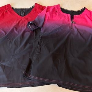 2 Koi Women's Ombre Pink and Black Tops.  Price Is For Both